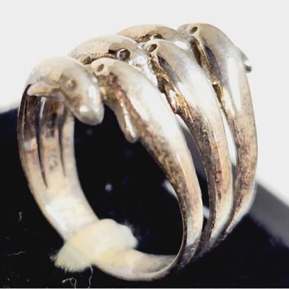 Vintage Sterling Silver Dolphin Ring. in Original Packaging. Size 7. - Picture 7 of 8
